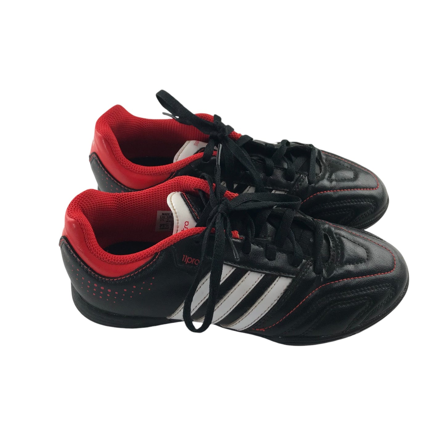 Adidas 11 Questra football boots shoe size 2 black and red astro turf