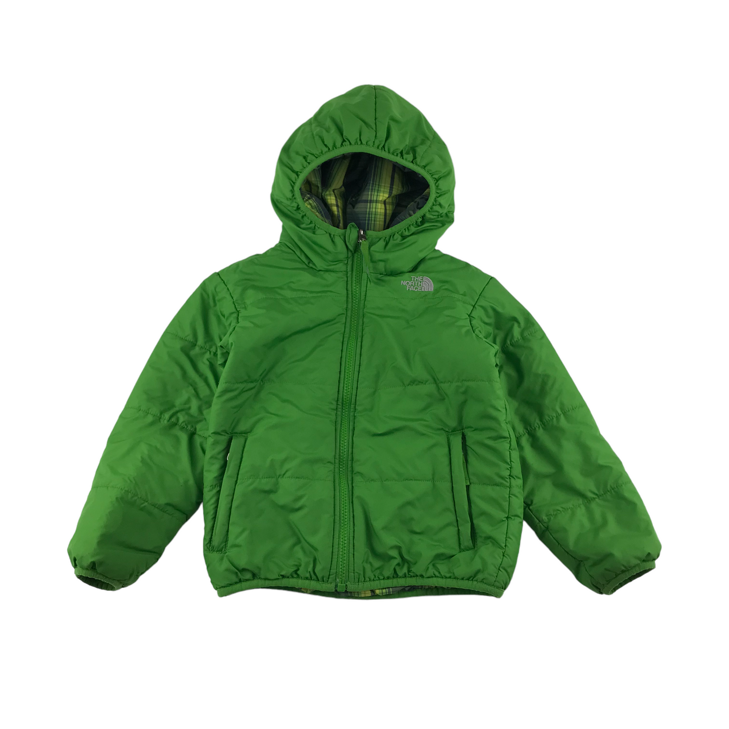 The North Face Jacket Age 5 Green Check Warm Lined Reversible