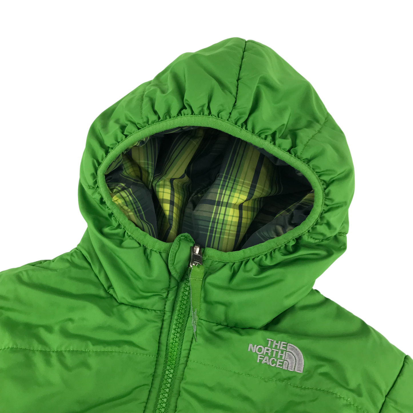 The North Face Jacket Age 5 Green Check Warm Lined Reversible