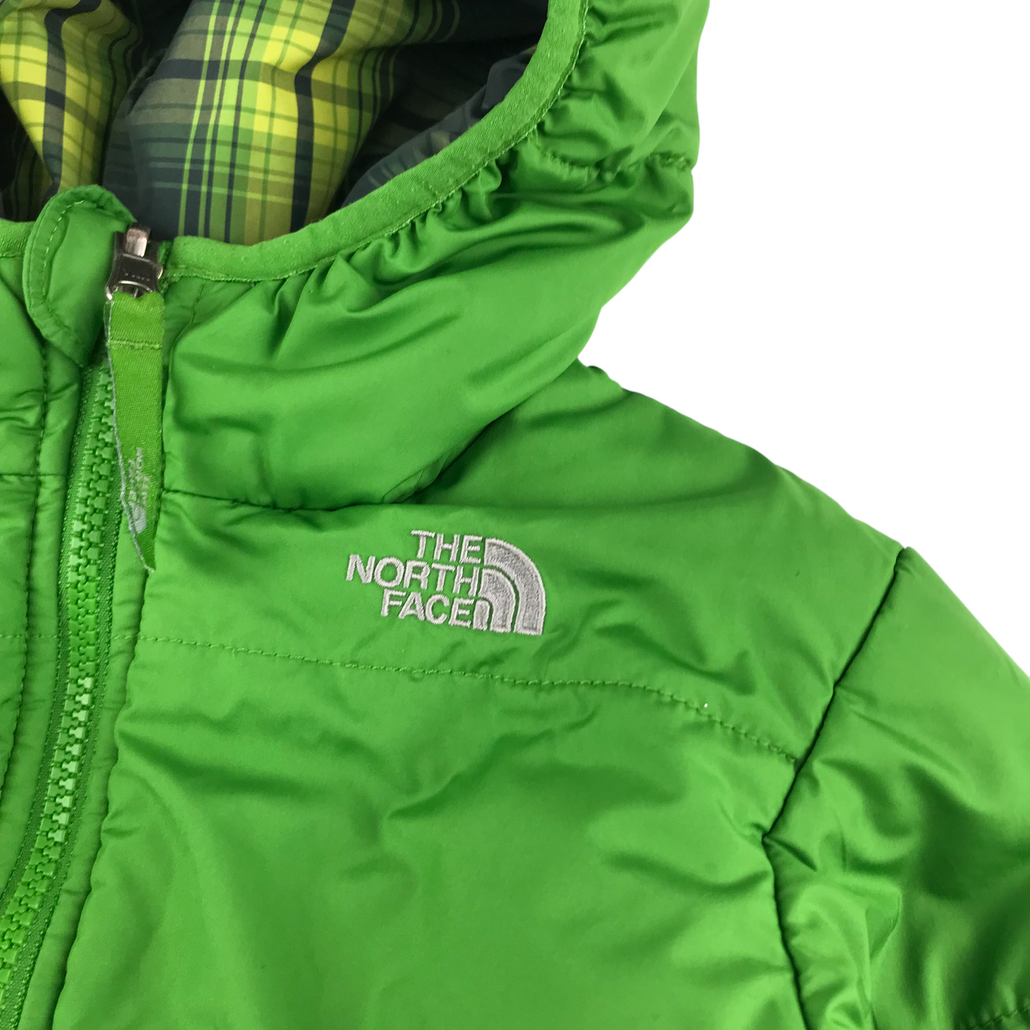 The North Face Jacket Age 5 Green Check Warm Lined Reversible