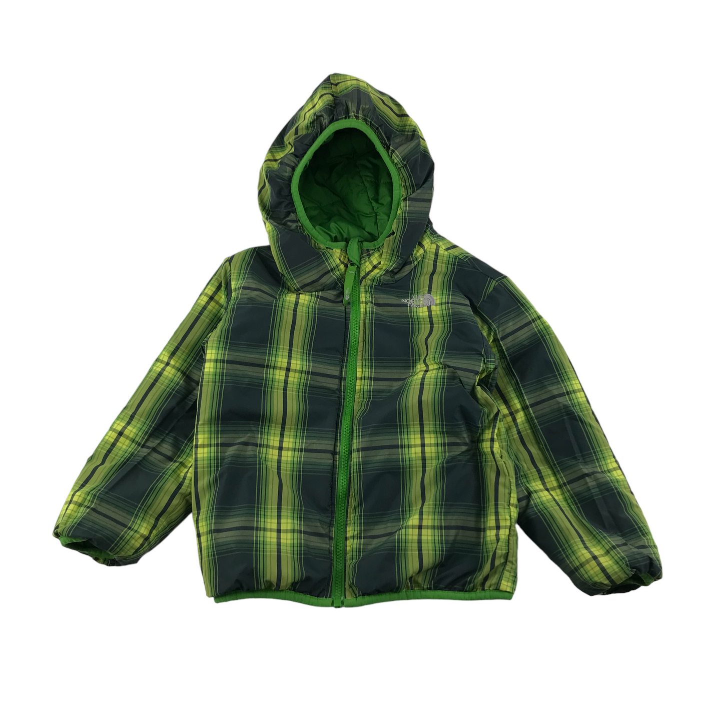 The North Face Jacket Age 5 Green Check Warm Lined Reversible