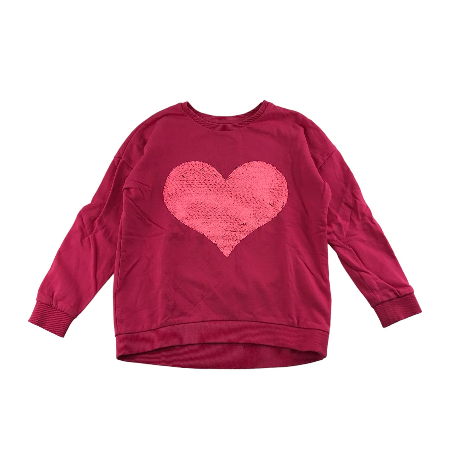 Bluezoo Sweater Age 6 Pink Sequin Love Heart Jersey