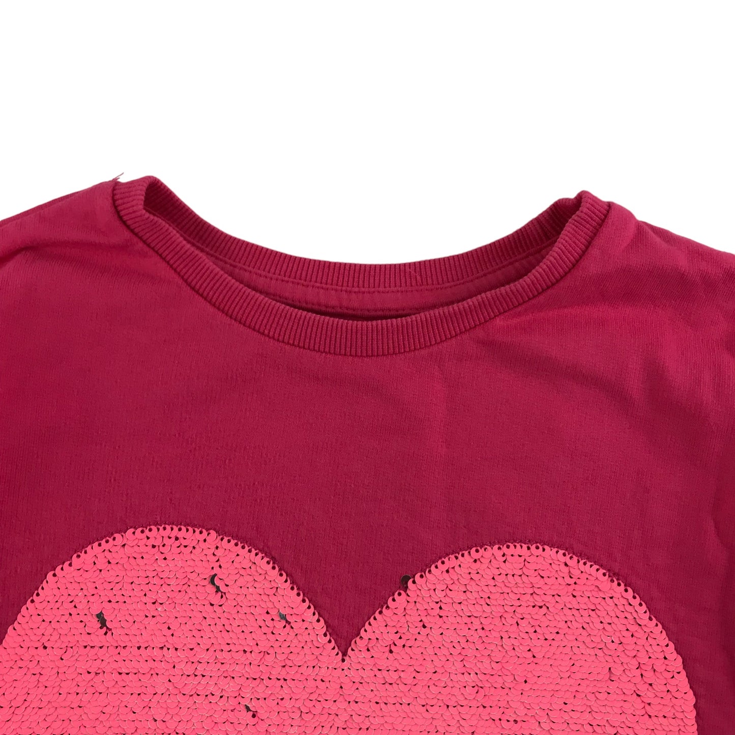 Bluezoo Sweater Age 6 Pink Sequin Love Heart Jersey