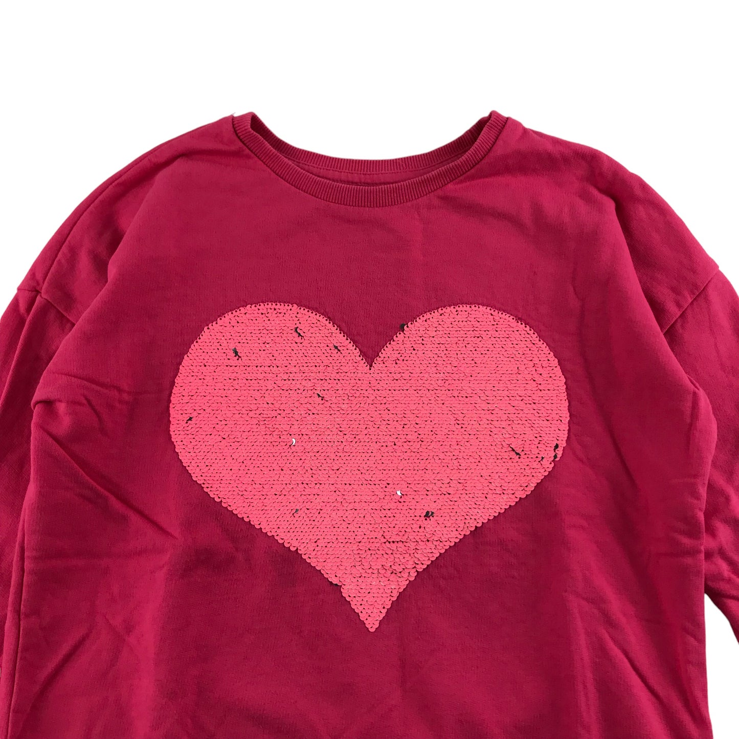 Bluezoo Sweater Age 6 Pink Sequin Love Heart Jersey