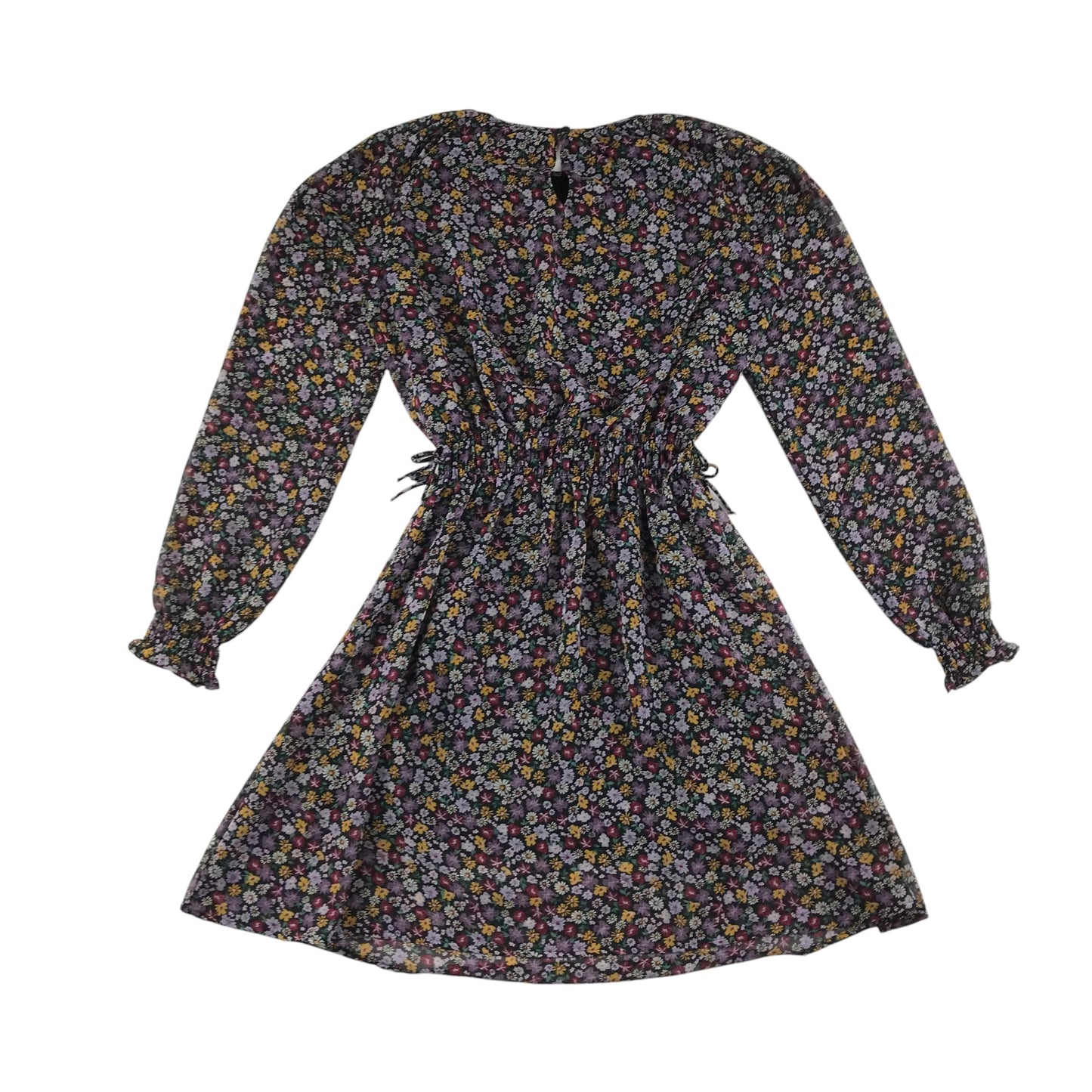 H&M dress 12-13 years black and multicolour floral layered