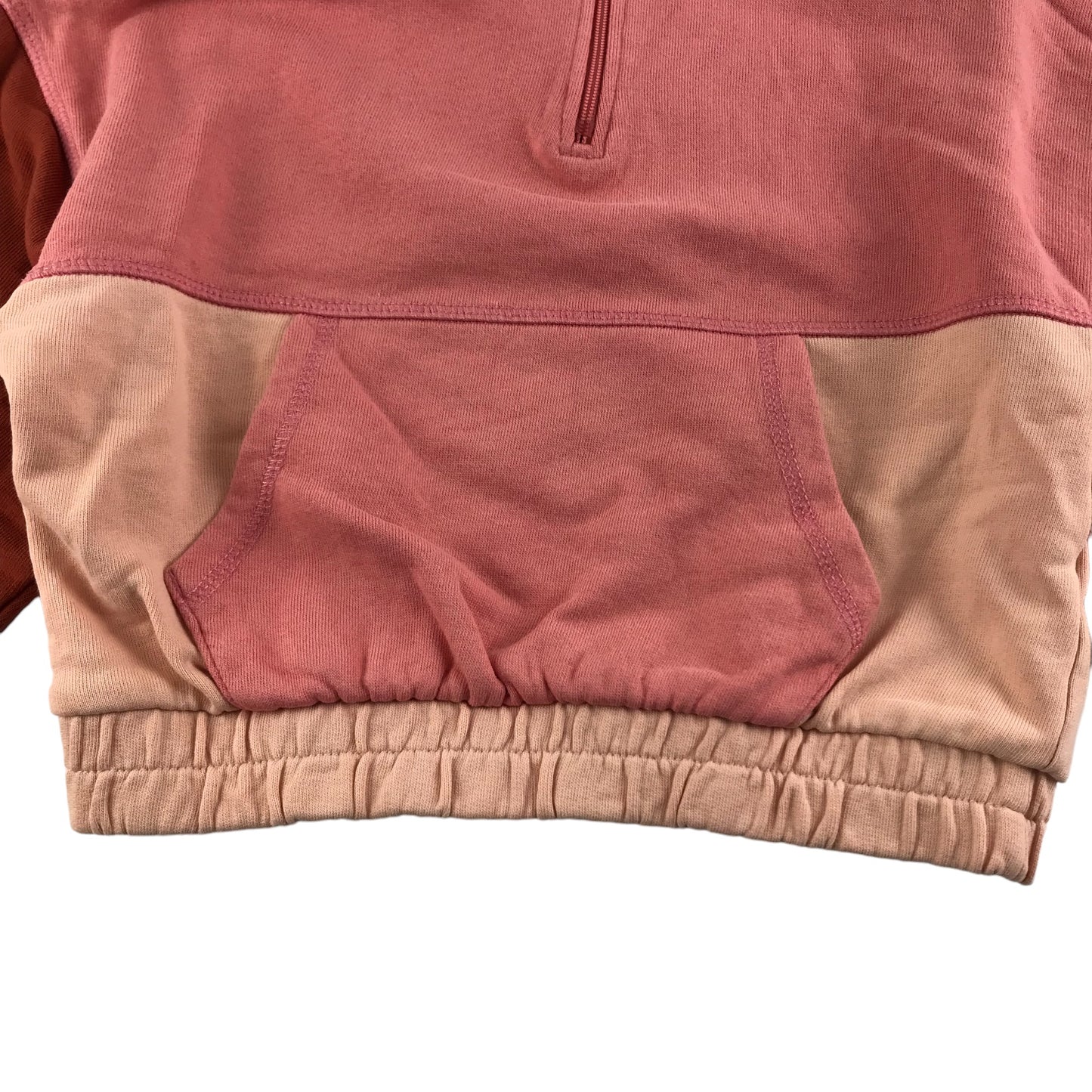 Next Sweater Age 7 Peachy Pink and Burgundy Cropped Jersey