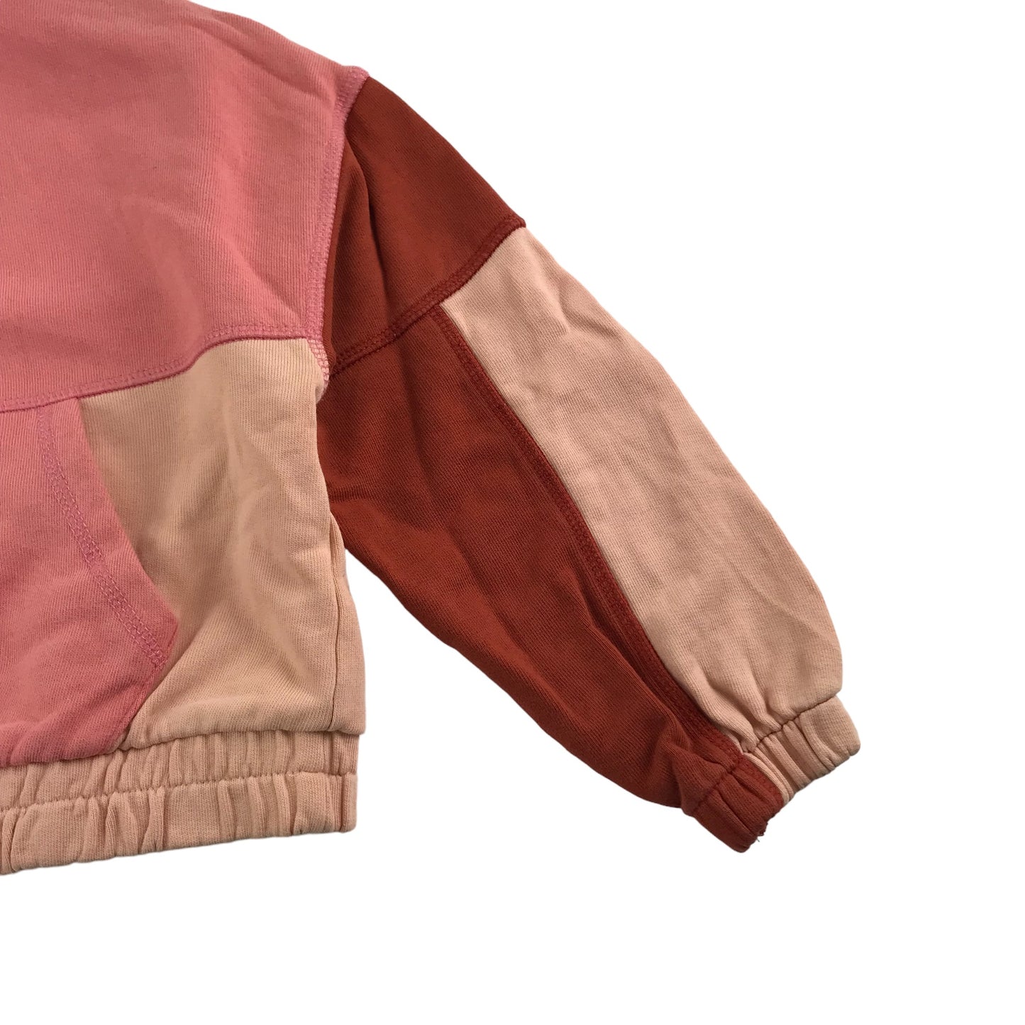 Next Sweater Age 7 Peachy Pink and Burgundy Cropped Jersey