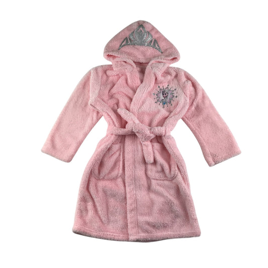 M&S dressing gown 6-7 years pink Disney Frozen Elsa hooded