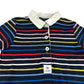 Maine dress 9-10 years navy and multicolour stripy short sleeve cotton