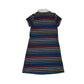 Maine dress 9-10 years navy and multicolour stripy short sleeve cotton