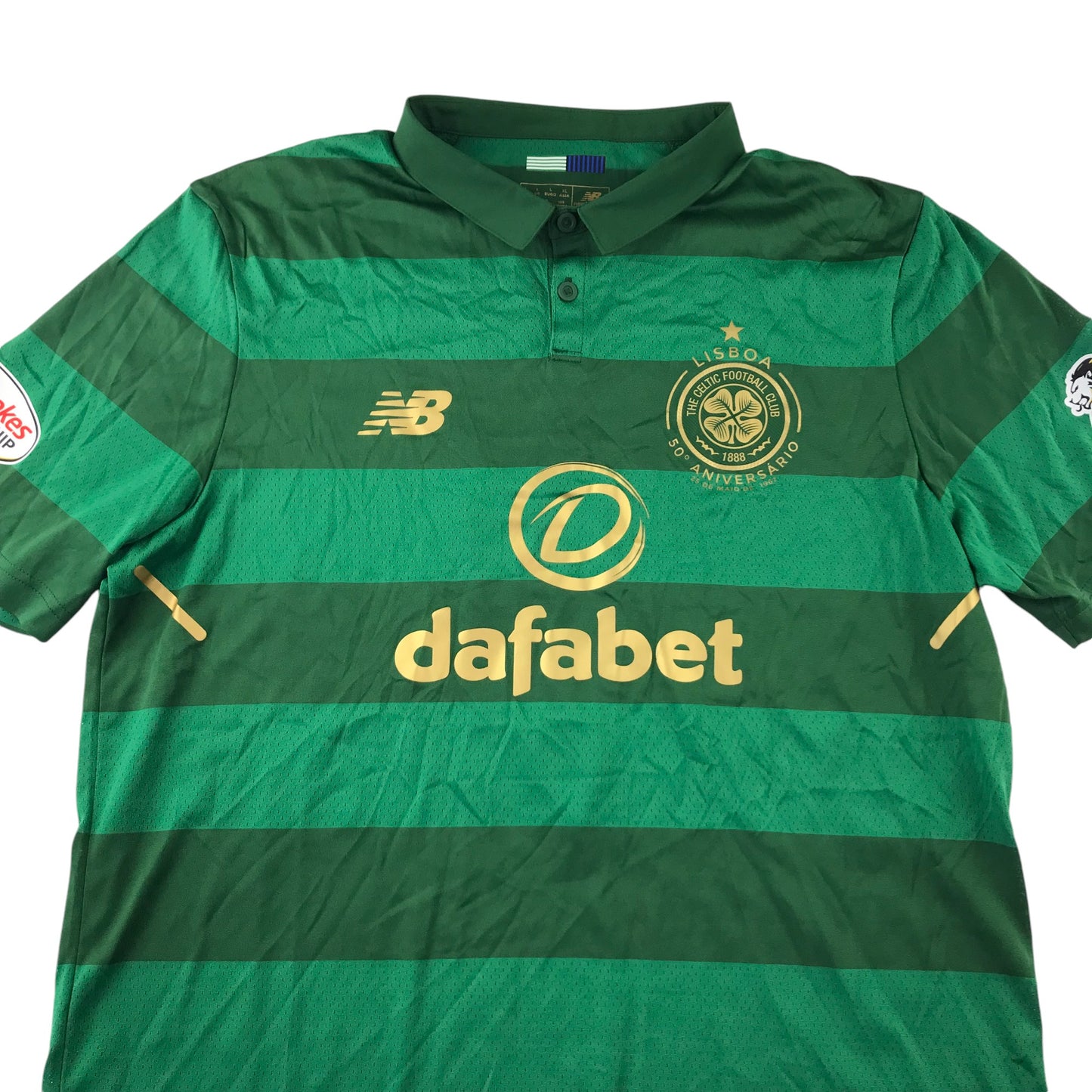 New Balance Celtic FC Football Strip men size L green Lisboa 50th Anniversary number 7 McMahon