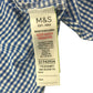 M&S school summer gingham skirt 6-7 years blue circle style cotton