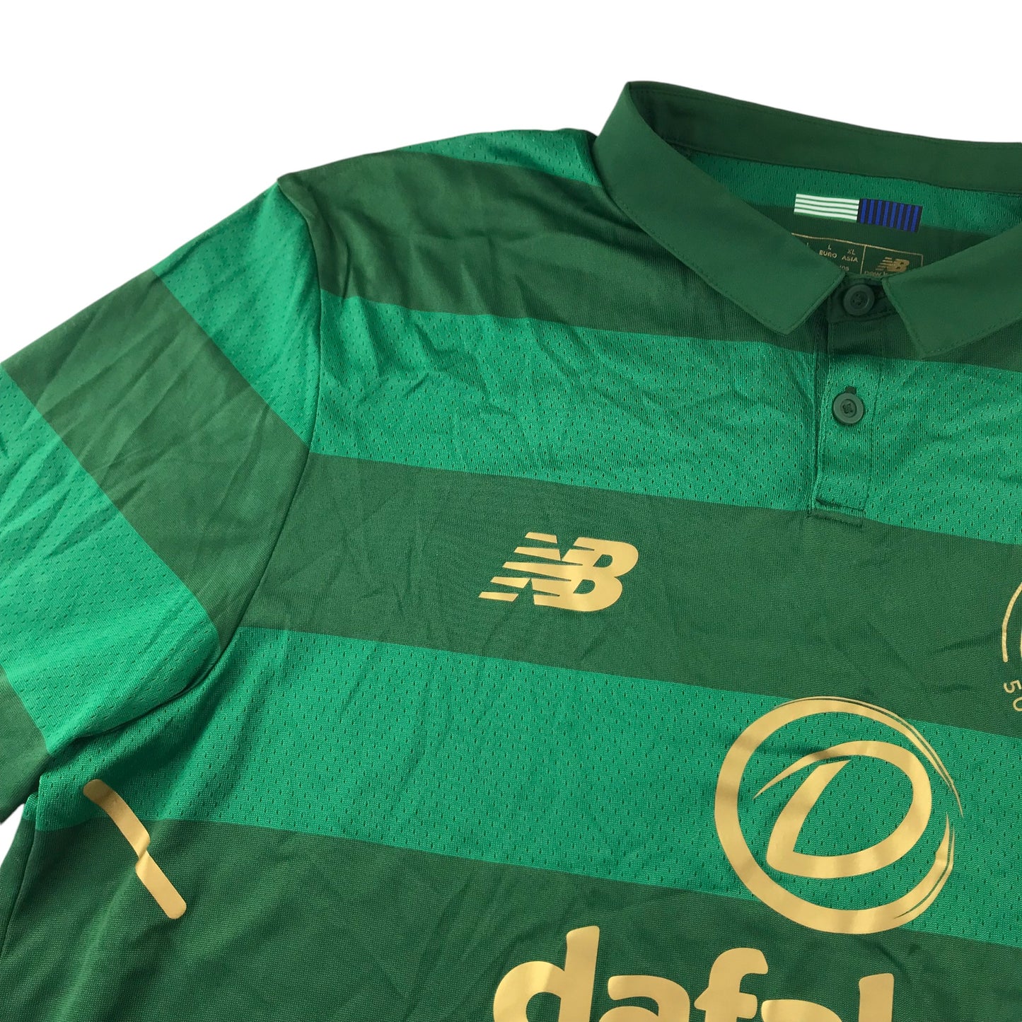 New Balance Celtic FC Football Strip men size L green Lisboa 50th Anniversary number 7 McMahon