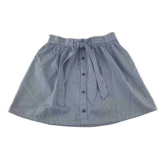 Tu school summer gingham skirt 7-8 years blue with elasticated waistband