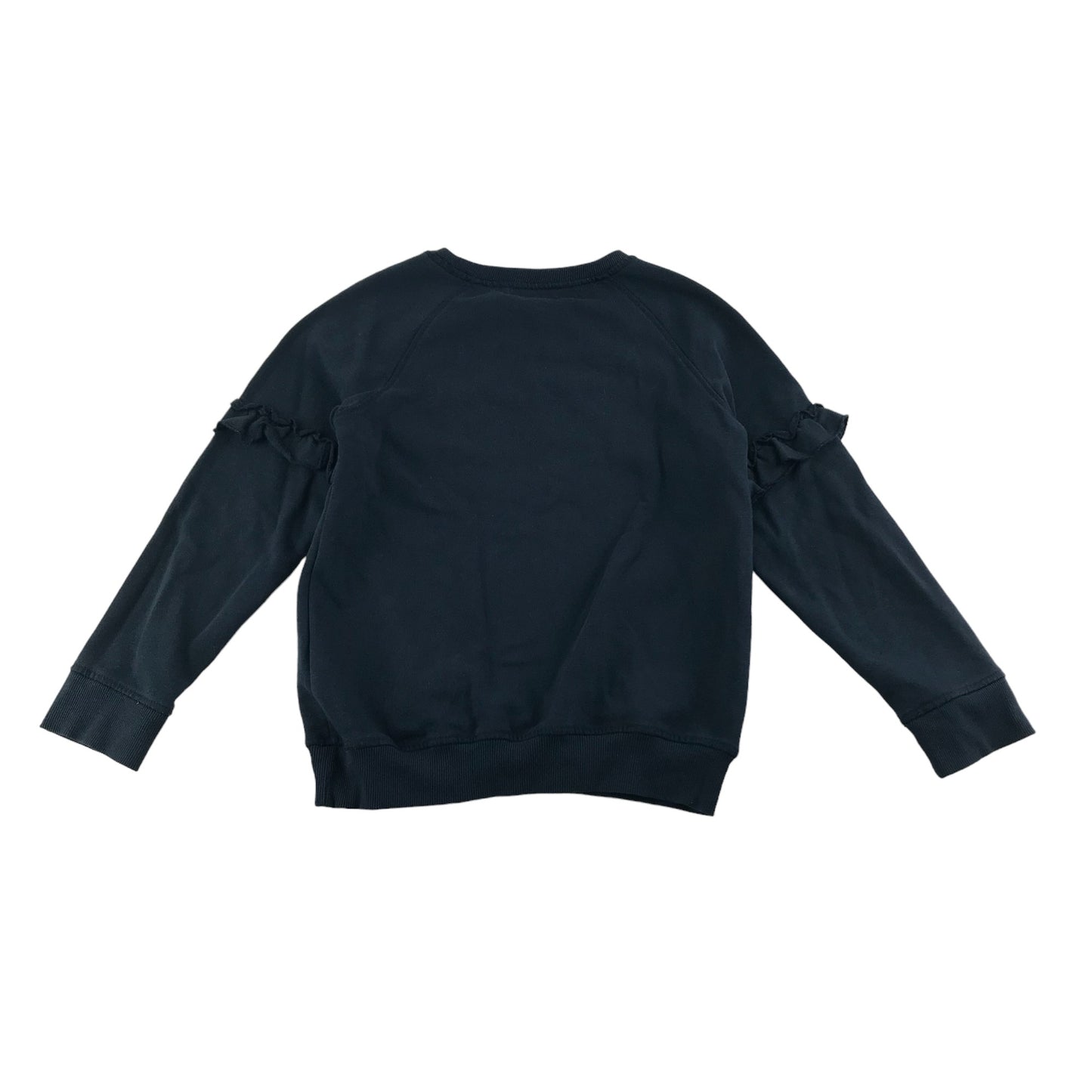 Next Sweater Age 9 Navy Blue Sequin Love Heart Jersey