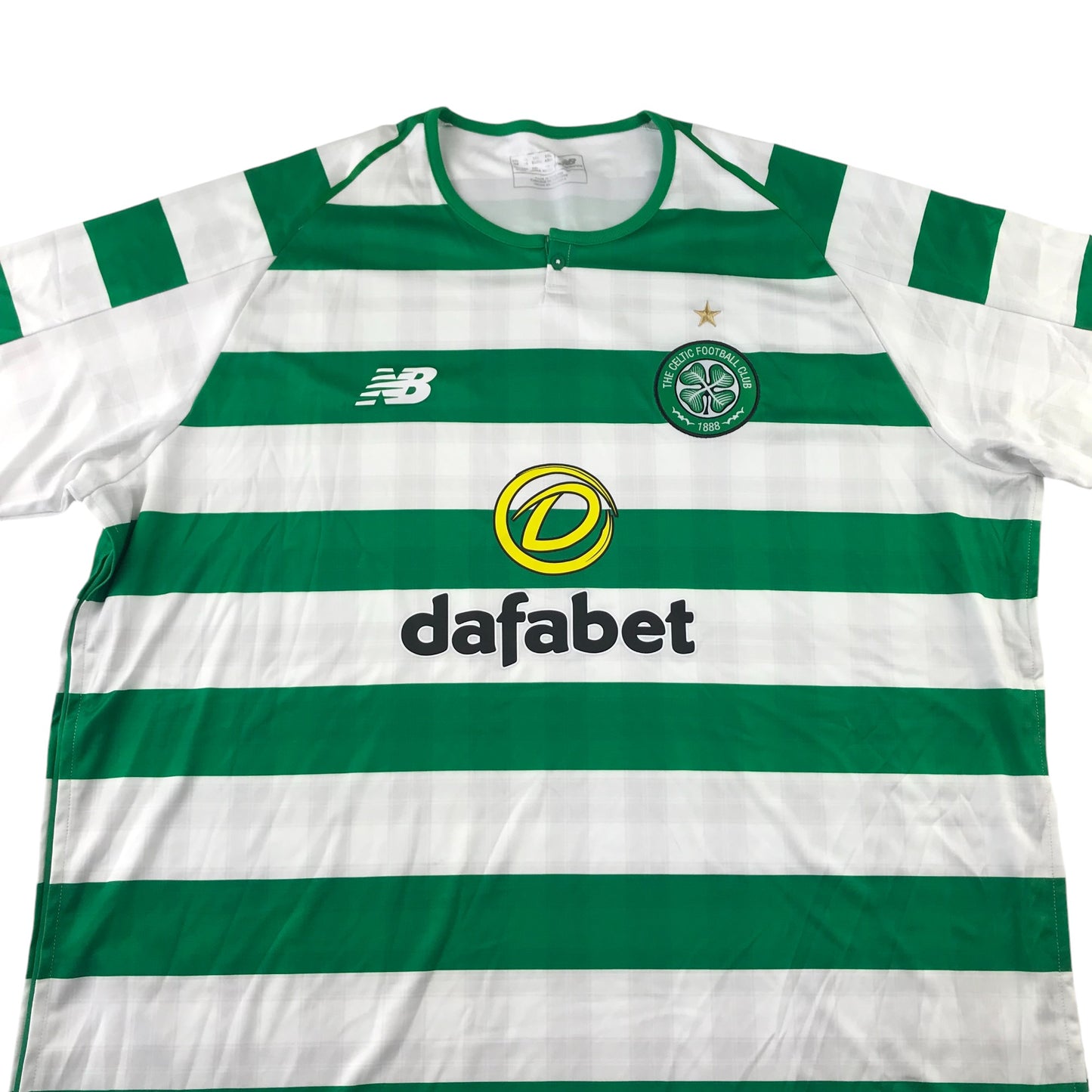 New Balance Celtic FC Football Strip adult size 2XL green and white stripy