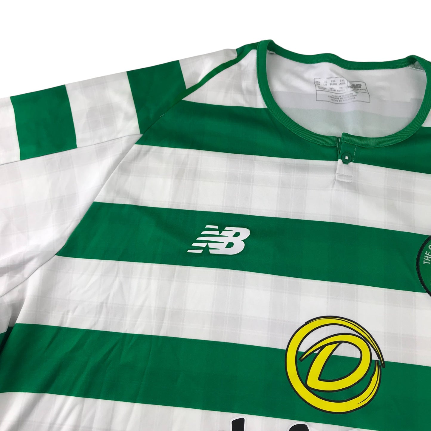 New Balance Celtic FC Football Strip adult size 2XL green and white stripy