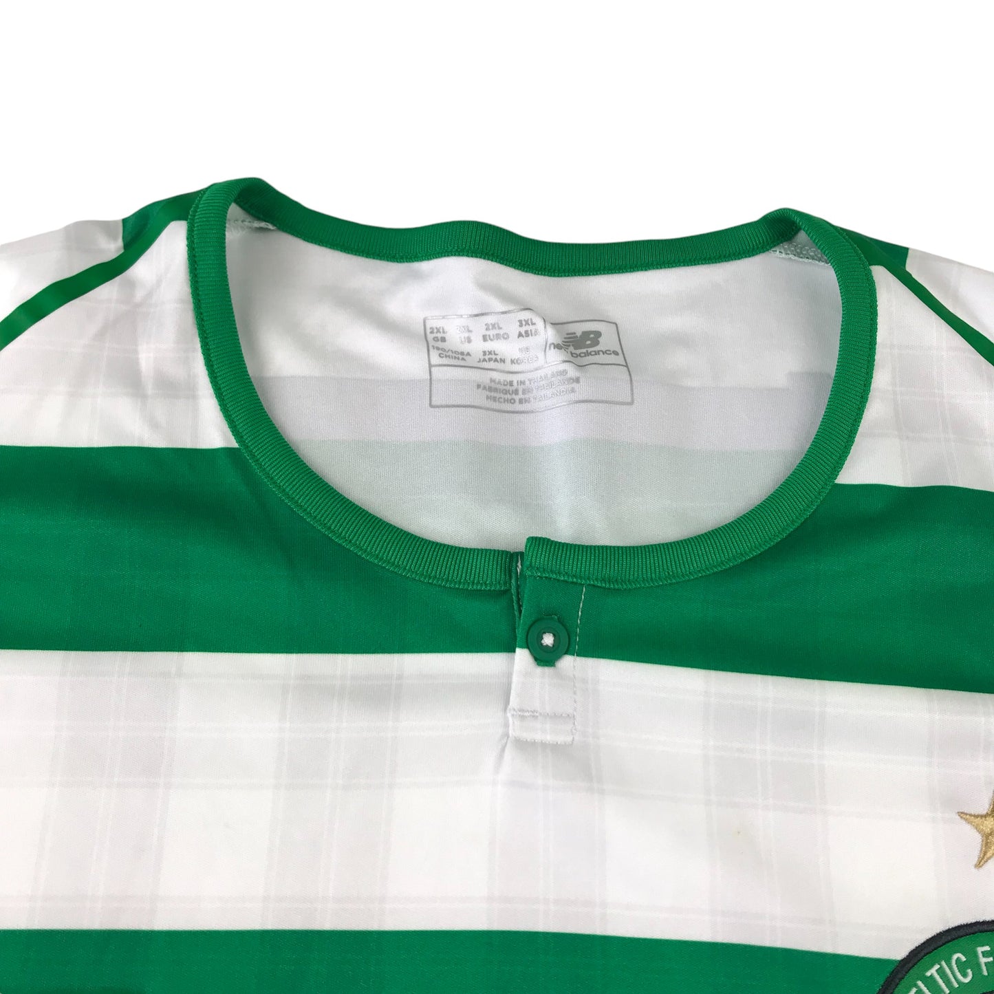 New Balance Celtic FC Football Strip adult size 2XL green and white stripy