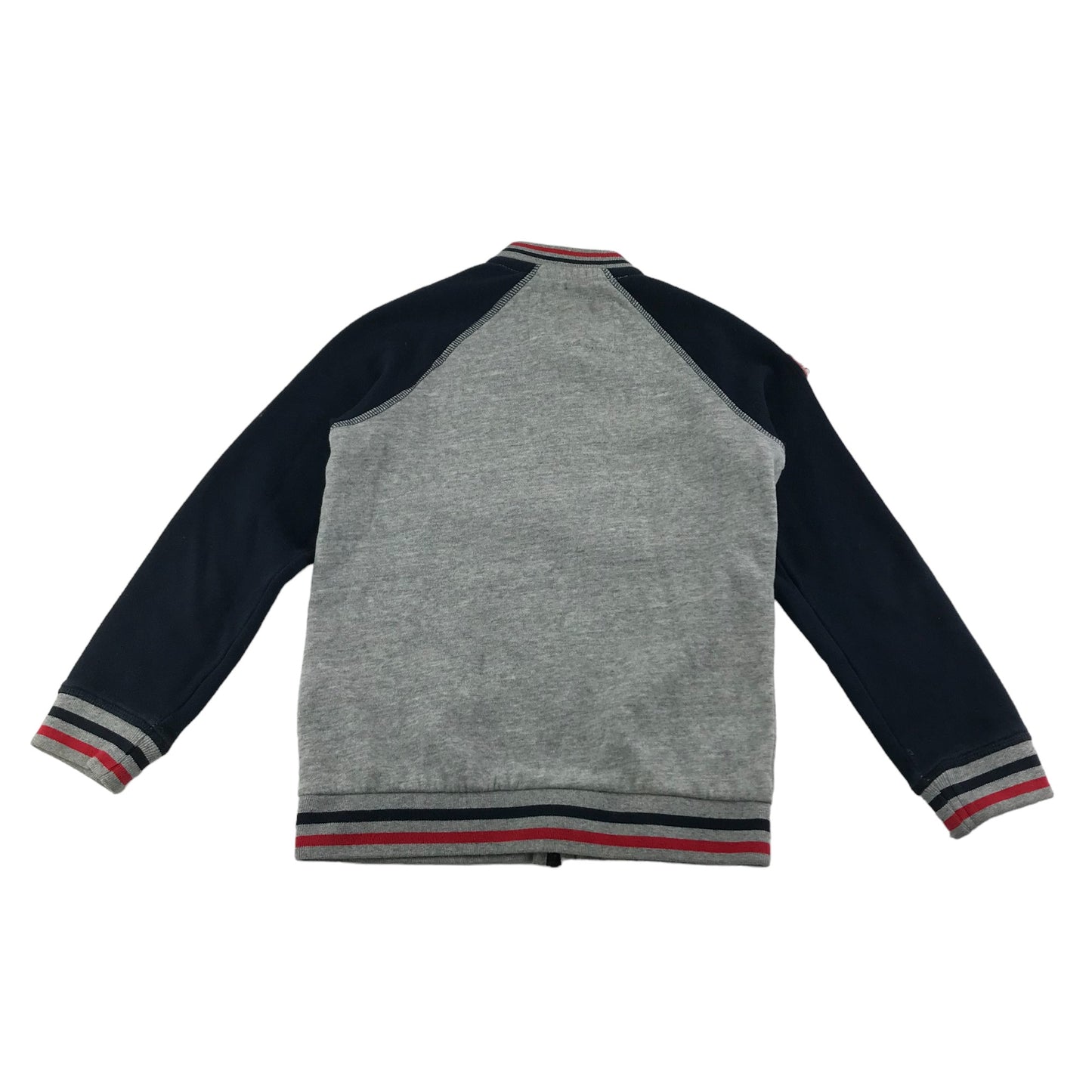 Tu Sweater Age 8 Grey Full Zipper Panelled Jersey