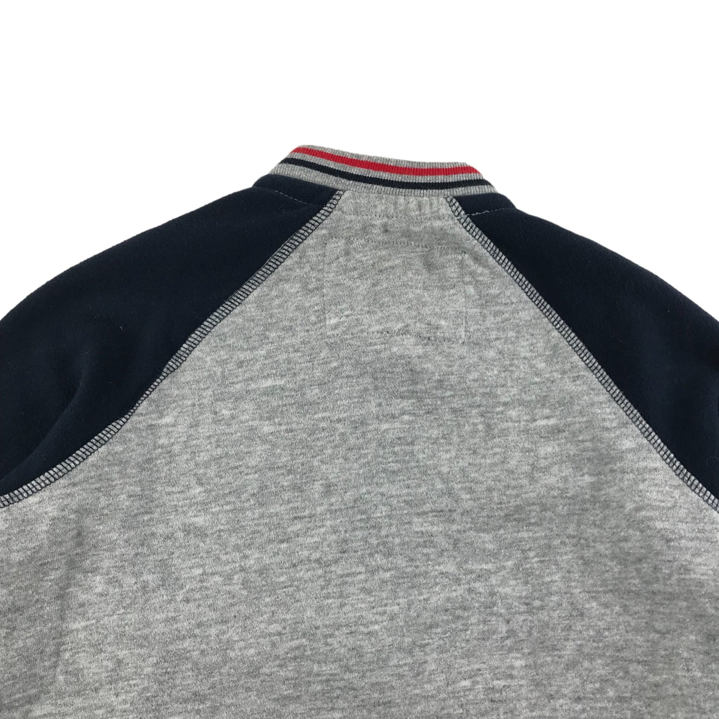 Tu Sweater Age 8 Grey Full Zipper Panelled Jersey