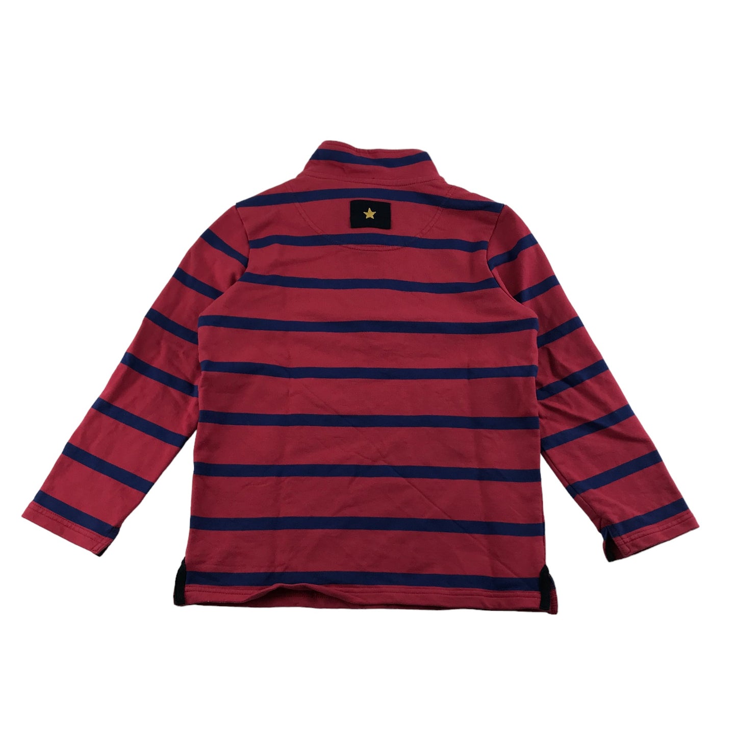 Joules Sweater Age 8 Red Nay Stripy Half Zipper Jersey