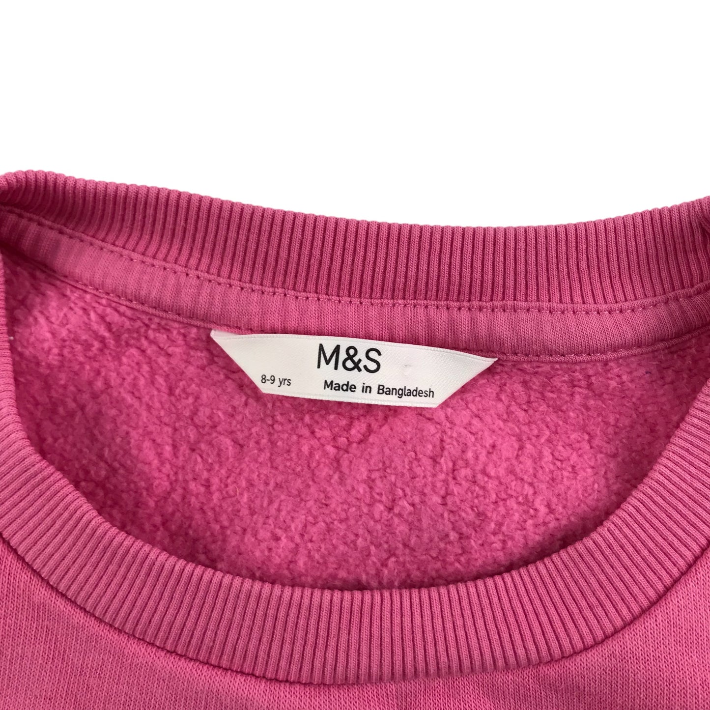 M&S Sweater Age 8 Pink Cropped 84 Love Heart Jersey