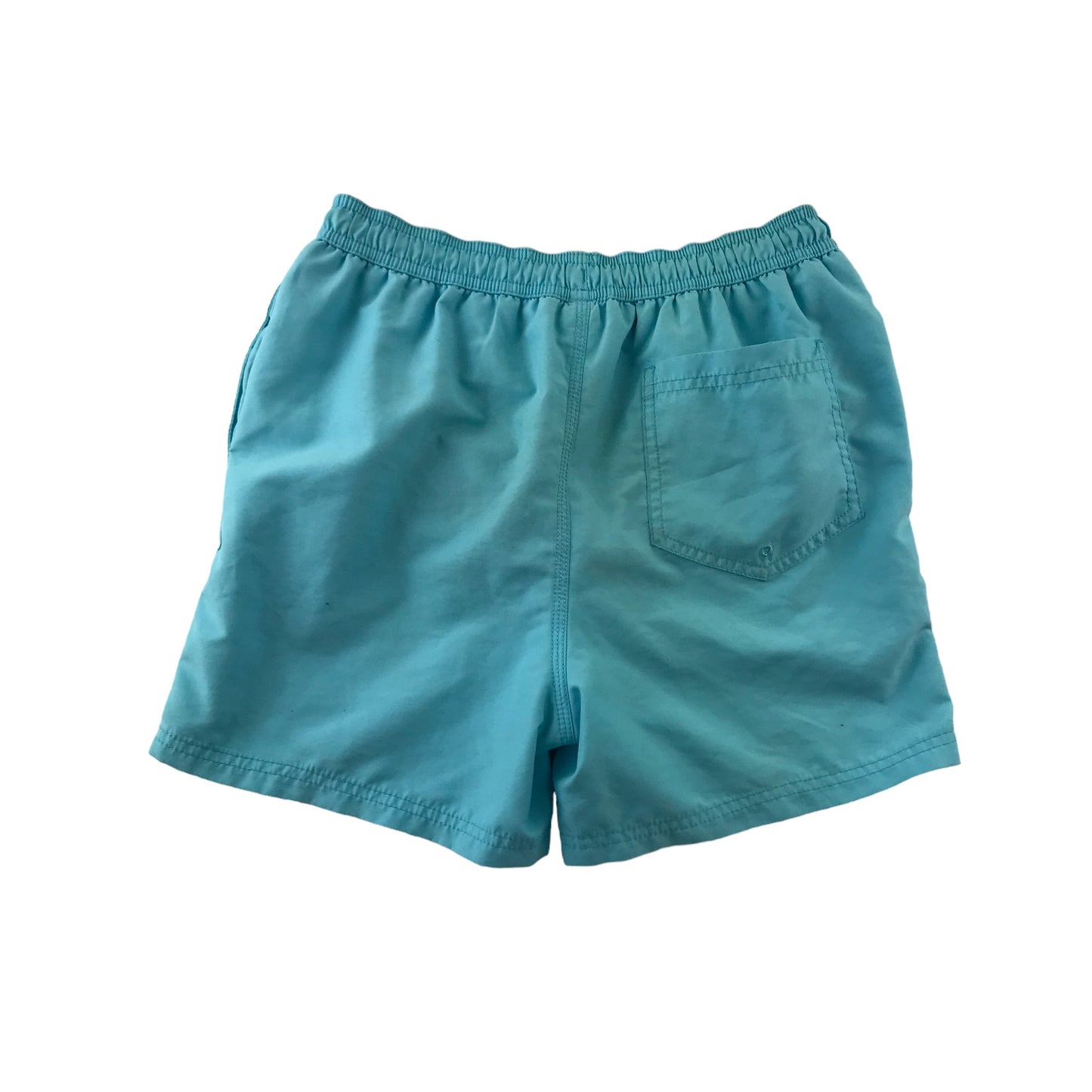 Next Swim Trunks Age 10-11 Light Blue Plain with Palm Tree Logo Shorts