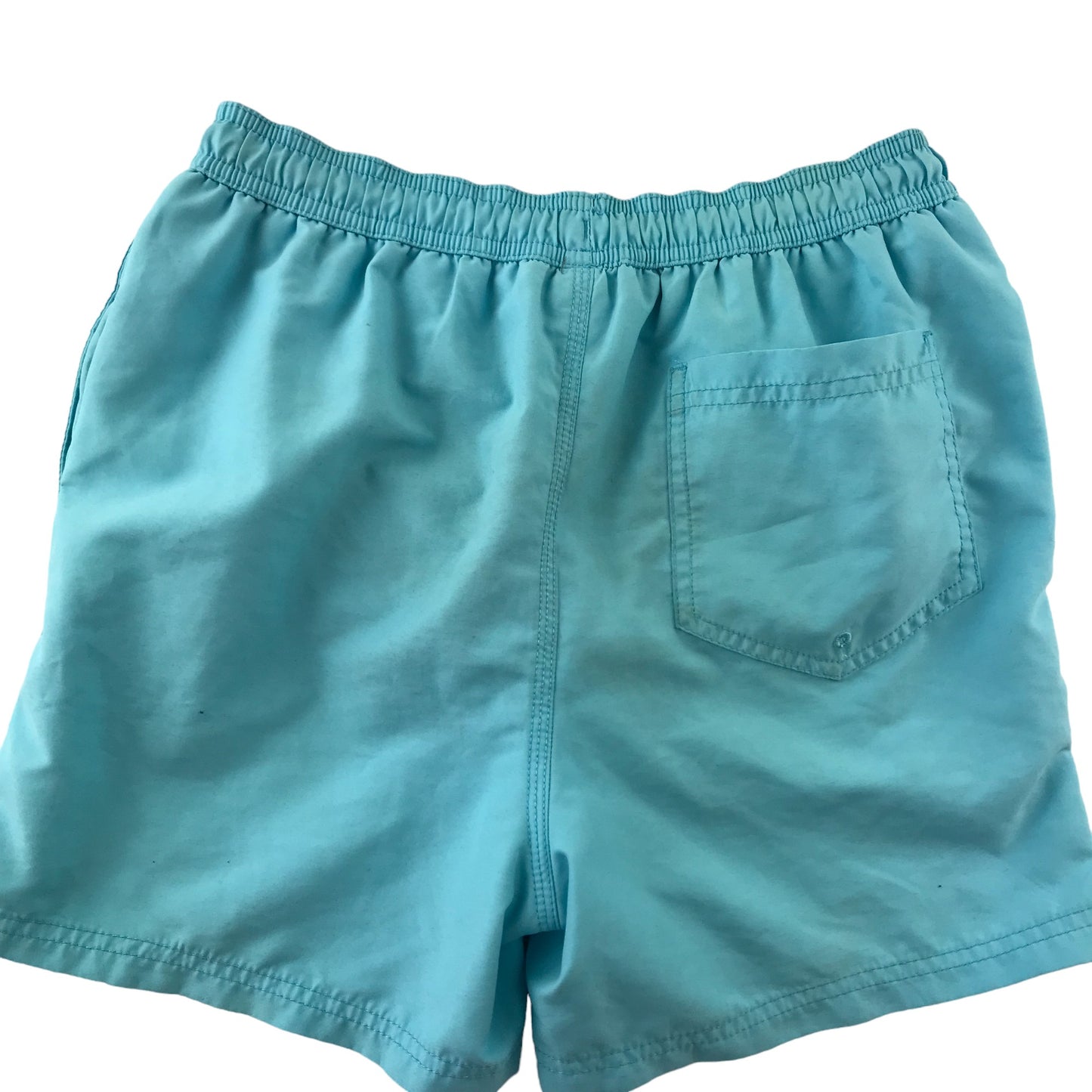 Next Swim Trunks Age 10-11 Light Blue Plain with Palm Tree Logo Shorts