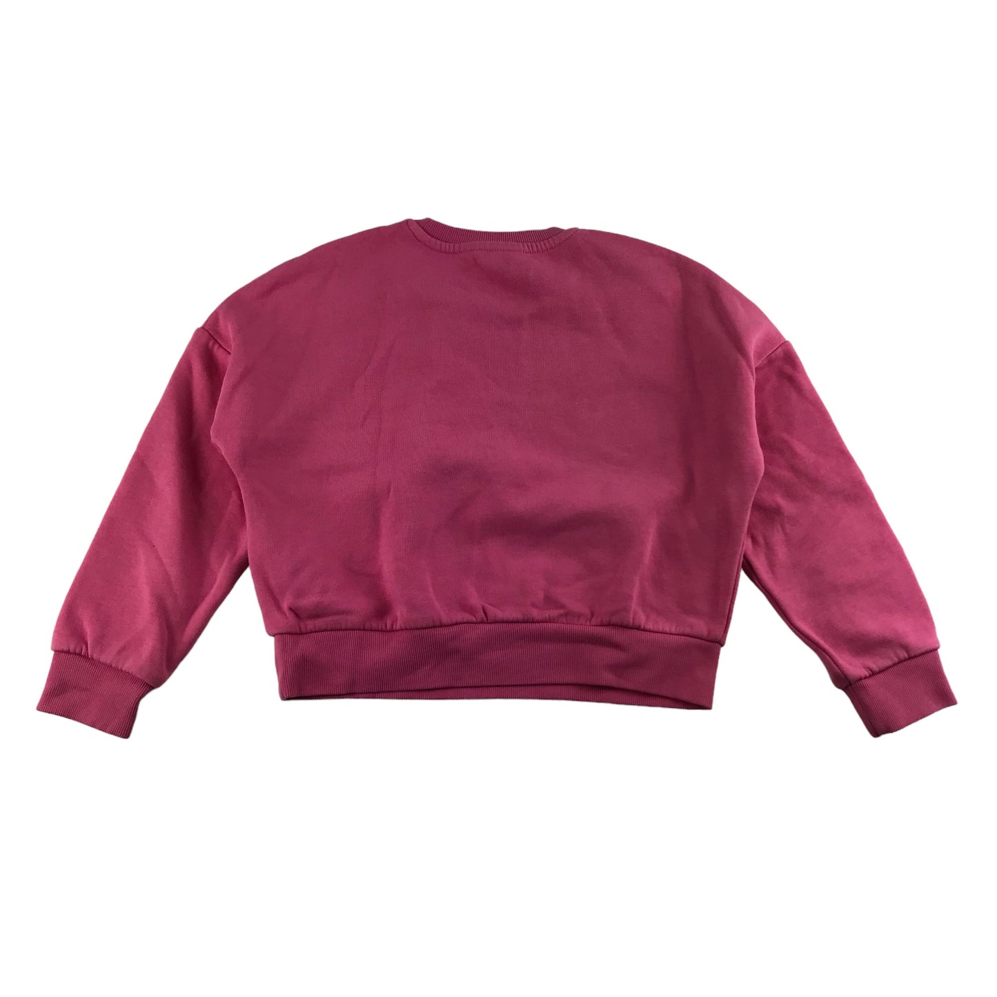 M&S Sweater Age 8 Pink Cropped 84 Love Heart Jersey