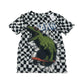 Nutmeg t-shirt 7-8 years black and white short sleeve dinosaur print