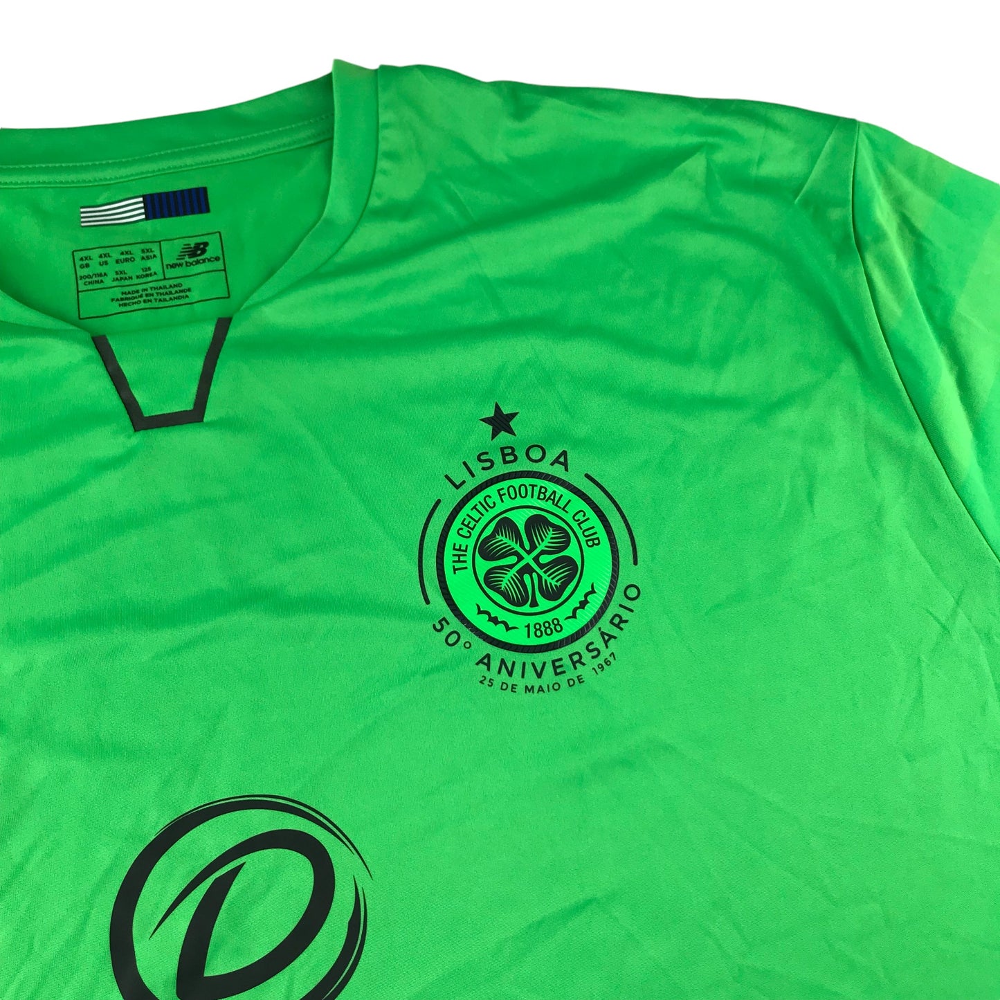 New Balance Celtic FC Football Strip adult size 4XL neon green short sleeve