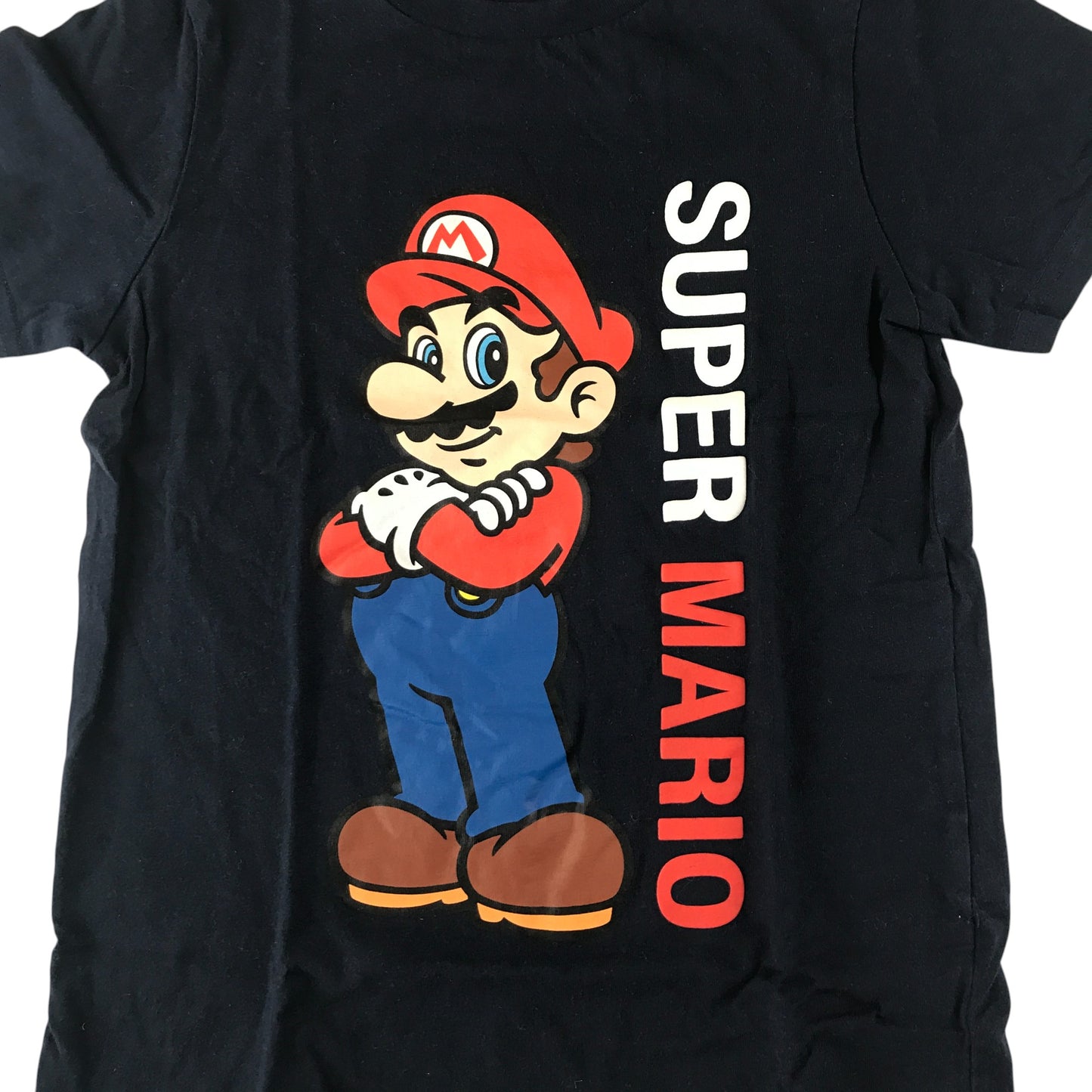 M&S t-shirt 7-8 years black short sleeve super mario print cotton