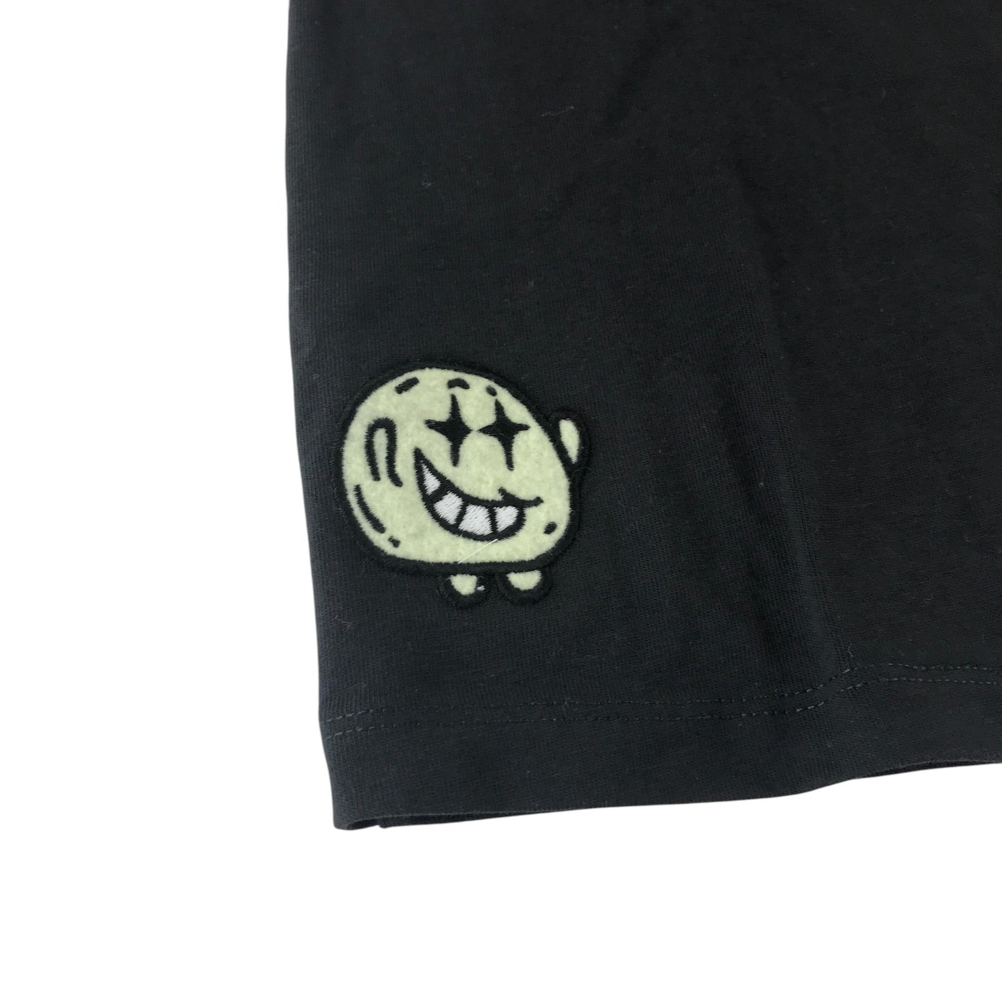 M&S t-shirt 7-8 years short sleeve black with doodle print