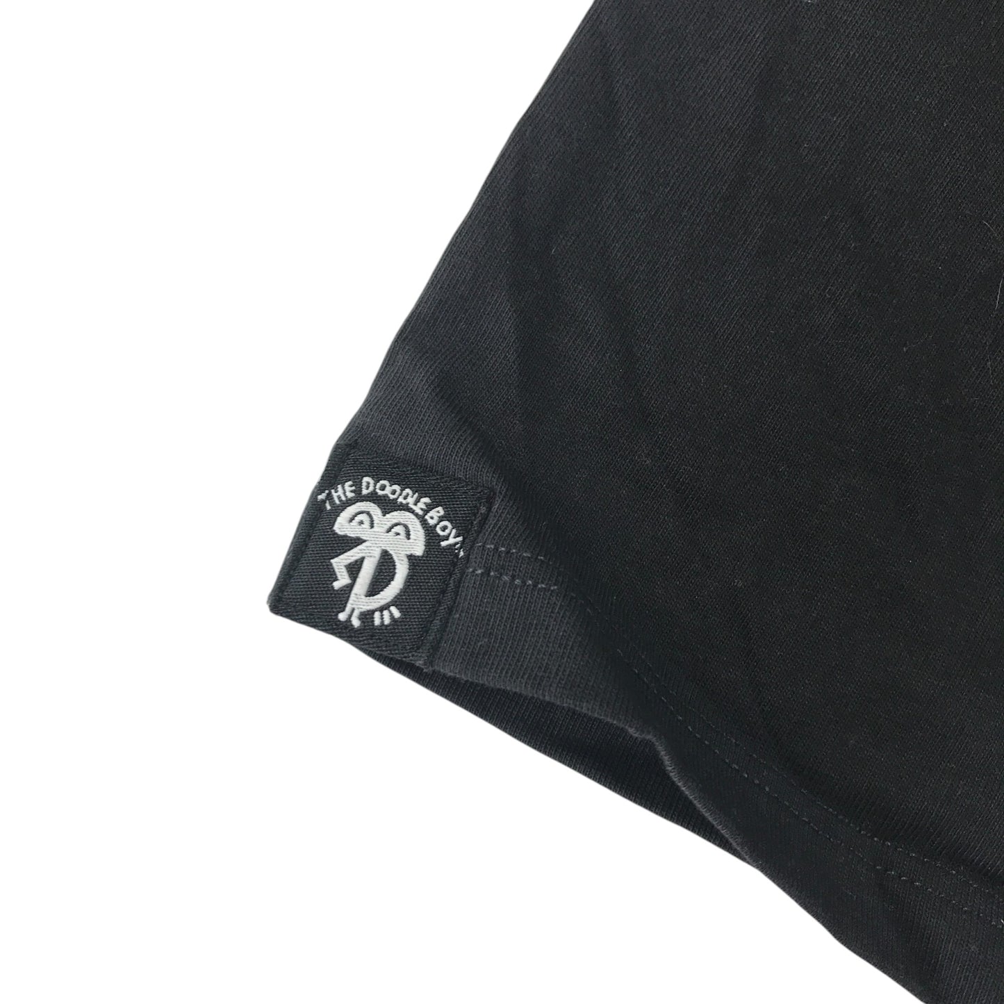 M&S t-shirt 7-8 years short sleeve black with doodle print