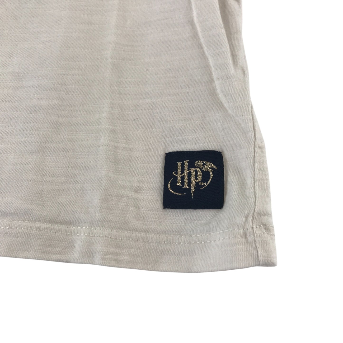 M&S t-shirt 7-8 years short sleeve white hogwarts graphic print