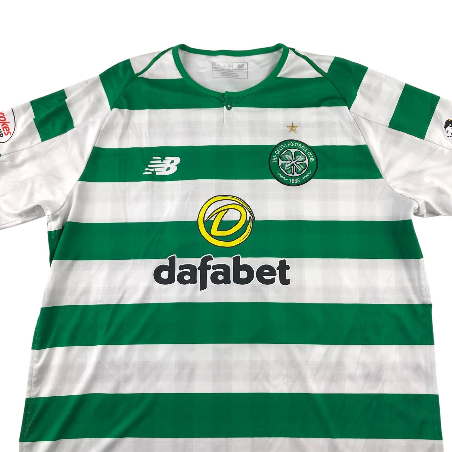 New Balance Celtic FC Football Strip men size L number 18 Champions in the back