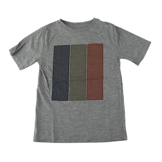 Kin T-Shirt 7-8 years grey short sleeve with block colour print