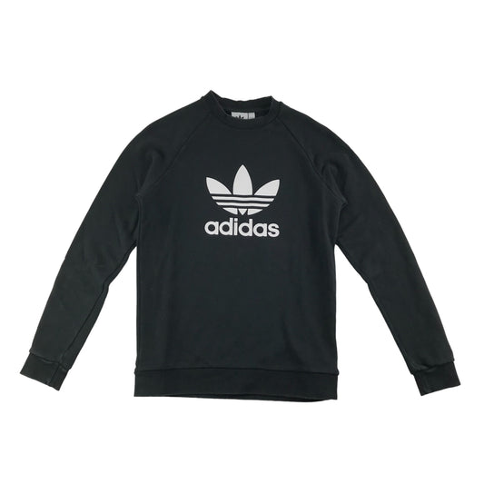 Adidas Sweater Size S Black Classic Crew Neck Logo Jersey