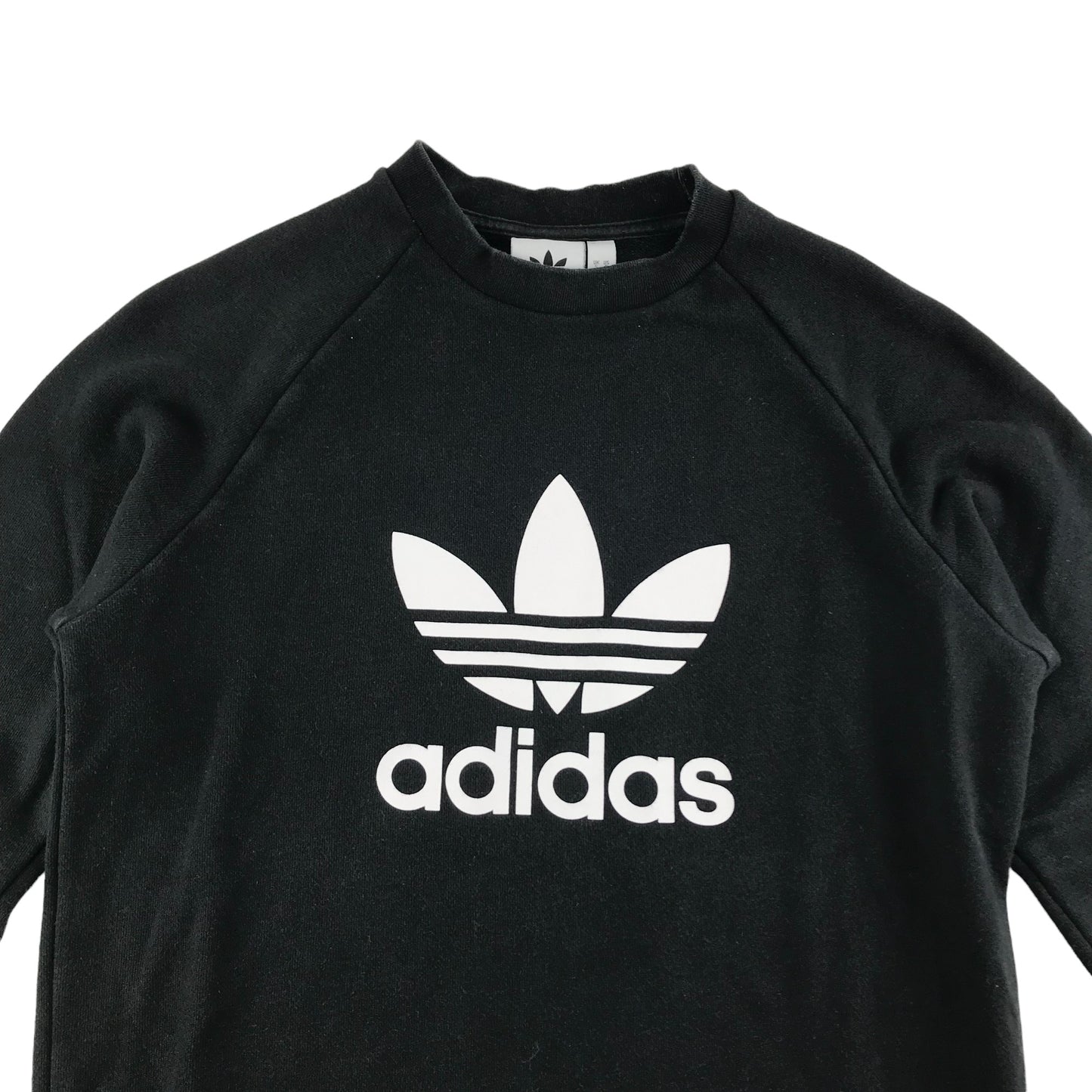 Adidas Sweater Size S Black Classic Crew Neck Logo Jersey