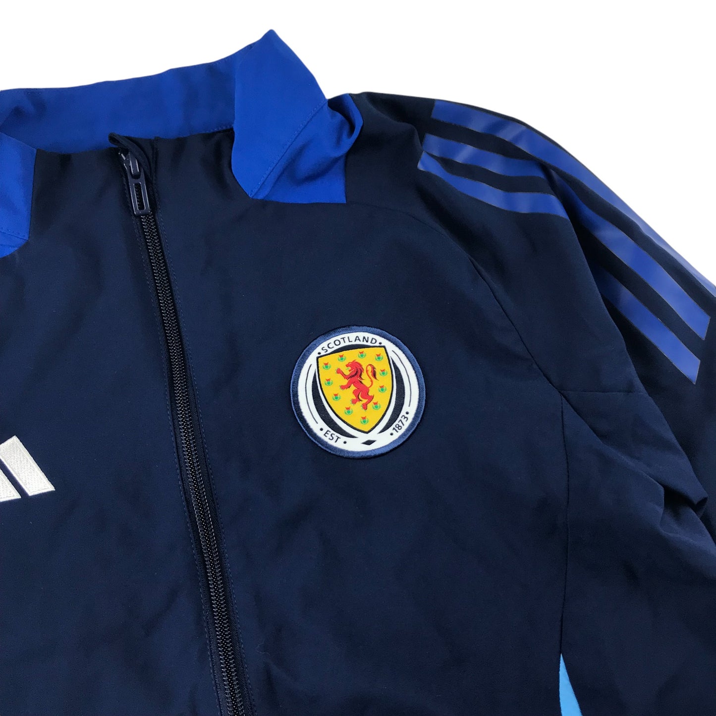 Adidas Scotland Football Team sport jacket 11-12 years navy blue light windbreaker with zipper