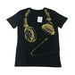 Next T-shirt 7-8 years black short sleeve with headphones graphic
