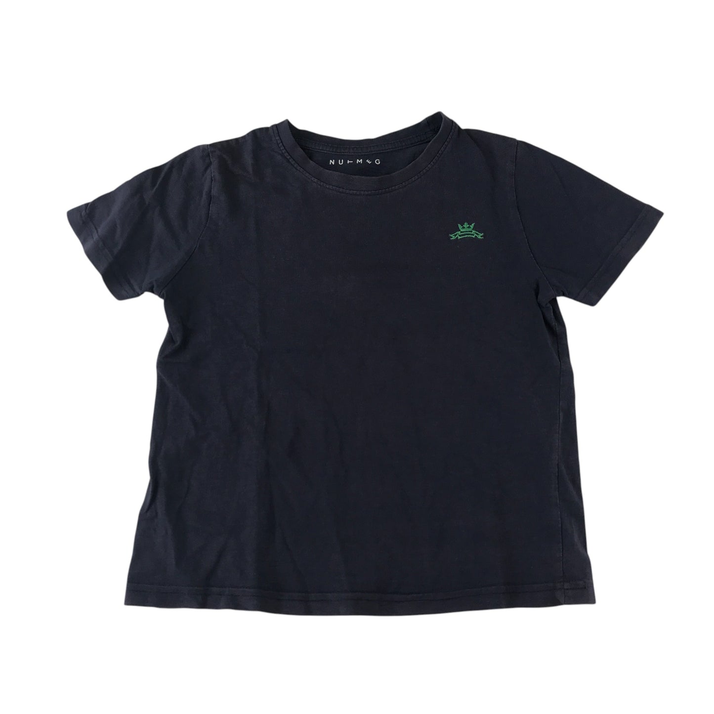Nutmeg t-shirt 7-8 years black short sleeve with bee embroidery cotton