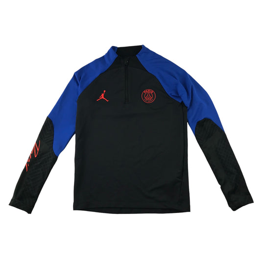 Air Jordan Paris Saint Germain sport sweater 9-11 years black and blue long sleeve quarter zipper