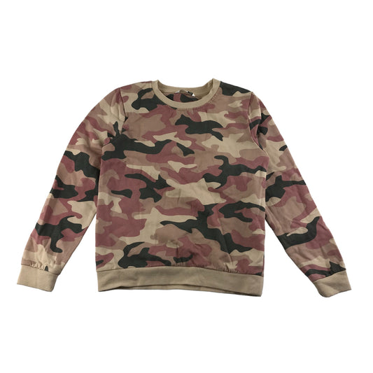 Pep&Co Sweater Age 9 Beige and Pink Camo Pattern Jersey