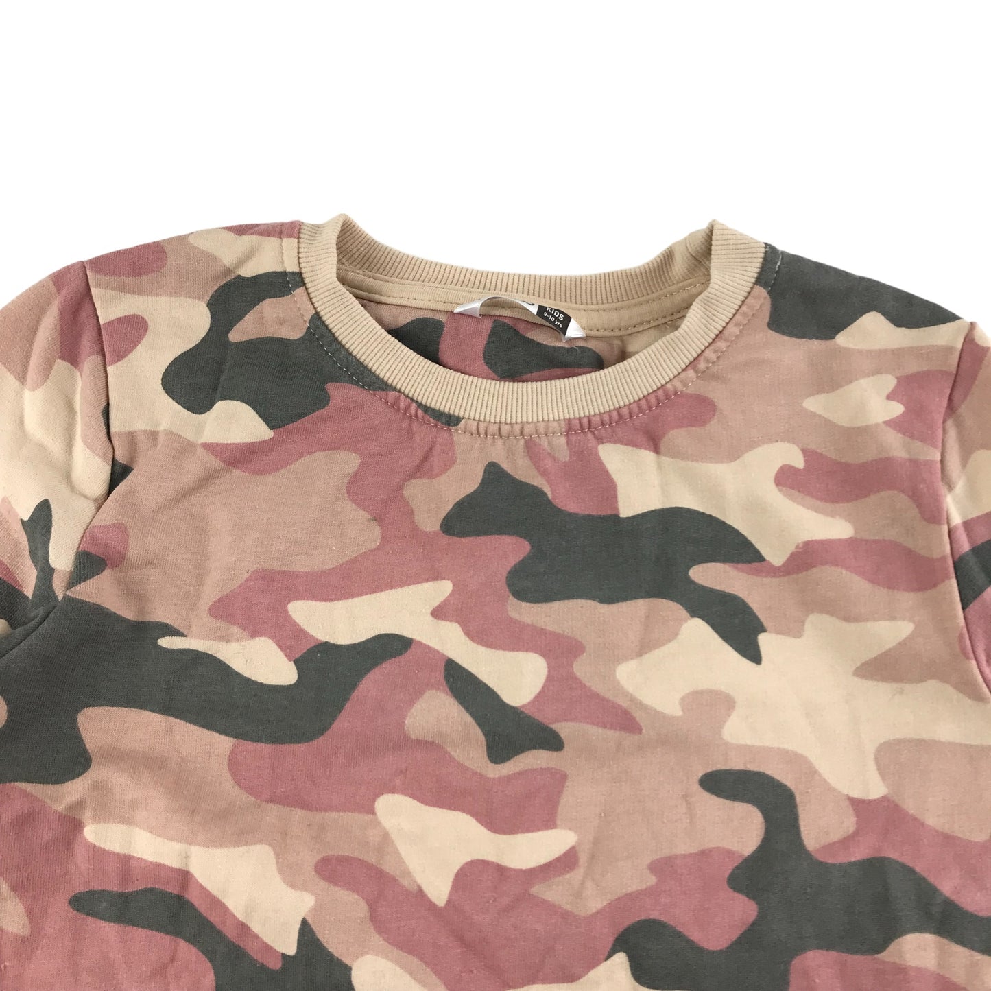 Pep&Co Sweater Age 9 Beige and Pink Camo Pattern Jersey