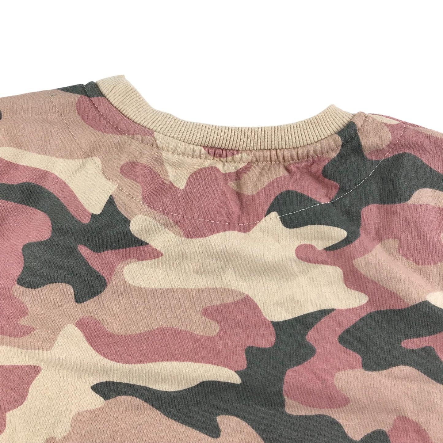 Pep&Co Sweater Age 9 Beige and Pink Camo Pattern Jersey