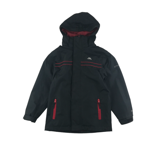 Trespass Waterproof Jacket Age 7 Black Hooded