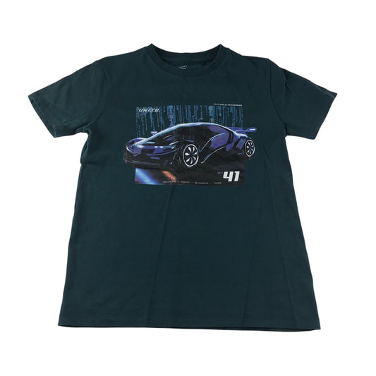 Next t-shirt 11-12 years navy super-car graphic design cotton