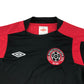 Umbro Giffnock GCS sport top 10-11 years black and red short sleeve