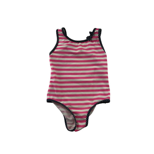 Primark Swimsuit Age 4 Pink and White Stripy One Piece Cossie